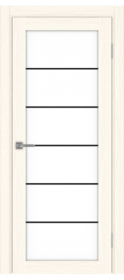 Межкомнатная дверь Турин_501АСС.2 молдинг алюм.чёрн.30  Ясень светлый