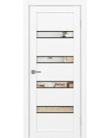 Турин_505AПC.12 молдинг алюм.чёрн. ЭКО-шпон Белый снежный