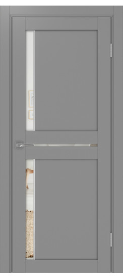 Межкомнатная дверь Турин_523АПП.221 молдинг алюм.хром.60  Серый