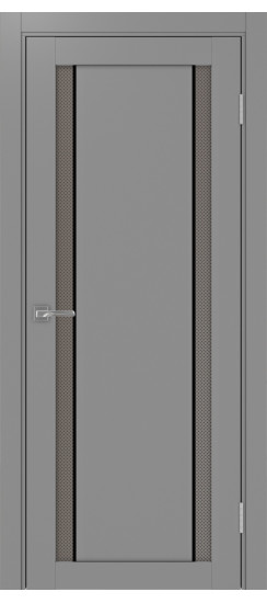 Межкомнатная дверь Турин_522АПС.212 молдинг алюм.чёрн.60  Серый
