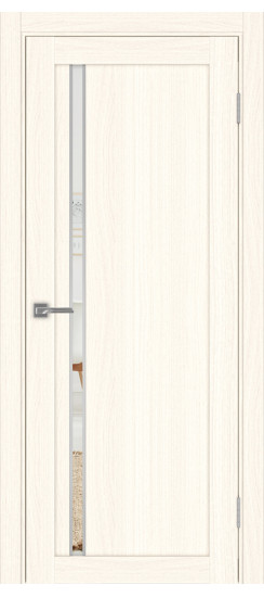 Межкомнатная дверь Турин_527АПС.121 молдинг алюм.хром.35  Ясень светлый