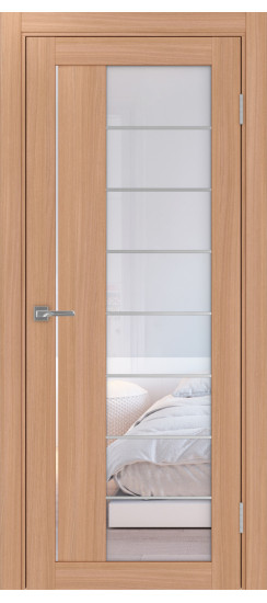 Межкомнатная дверь Турин_524АСС.22 молдинг алюм.хром.60  Ясень тёмный