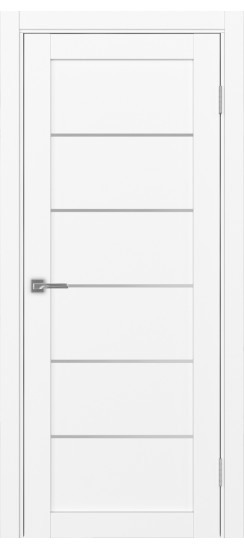 Межкомнатная дверь Турин_501AПП.1 молдинг алюм.хром.30  Белый снежный
