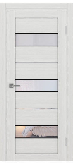 Межкомнатная дверь Турин_526АПС.122 молдинг алюм.чёрн.40  Ясень серебристый