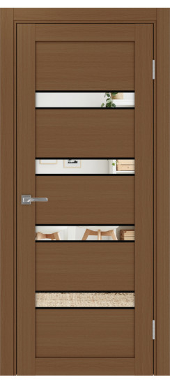 Межкомнатная дверь Турин_505AПC.12 молдинг алюм.чёрн.30  Орех NL