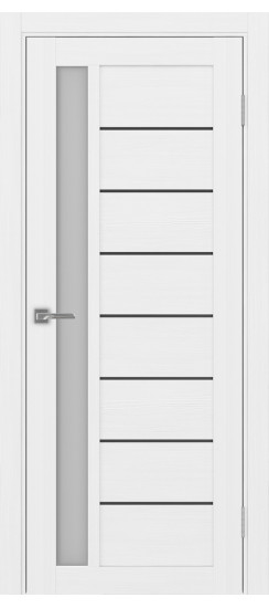 Межкомнатная дверь Турин_554АПП.21 молдинг алюм.чёрн.60  Белый лёд