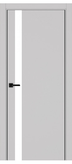 Неаполь_211.35  Пепельный (стекло: LACбелый, цвет кромки: алюм.чёрн., алюм. кромка: С двух сторон)