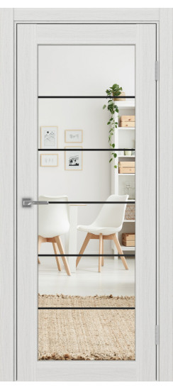 Парма_401АСС.2 молдинг алюм.чёрн.30  Ясень серебристый (заполнение: Мателюкс)