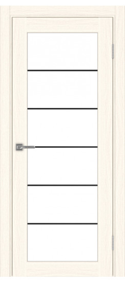 Парма_401АСС.2 молдинг алюм.чёрн.60  Ясень светлый (стекло: LACбелый)