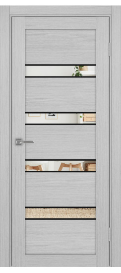 Турин_505AПC.12 молдинг алюм.чёрн.30  Дуб серый FL (стекло: Зеркало)