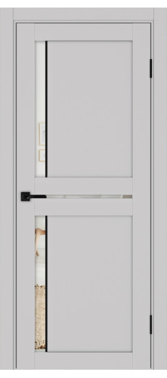 Турин_523АПП.221 молдинг алюм.чёрн.60  Пепельный (стекло: Зеркало/Зеркало)