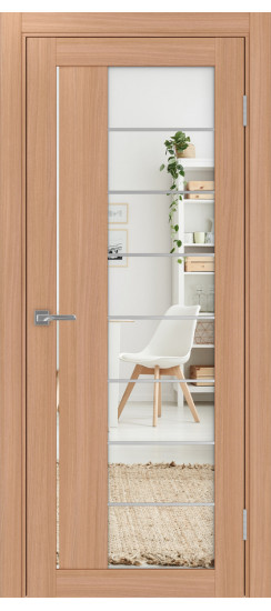 Турин_524АСС.22 молдинг алюм.хром.60  Ясень тёмный (стекло: Зеркало/Зеркало)