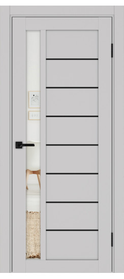 Турин_554АПП.21 молдинг алюм.чёрн.60  Пепельный (стекло: Зеркало)