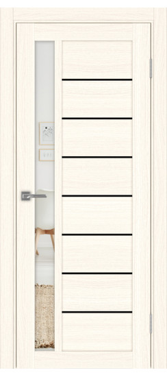 Турин_554АПП.21 молдинг алюм.чёрн.60  Ясень светлый (стекло: Зеркало)