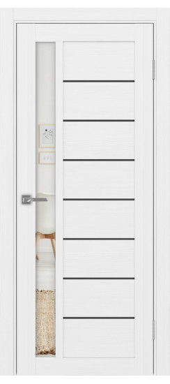 Турин_554АПП.21 молдинг алюм.чёрн.60  Белый лёд (стекло: Зеркало)