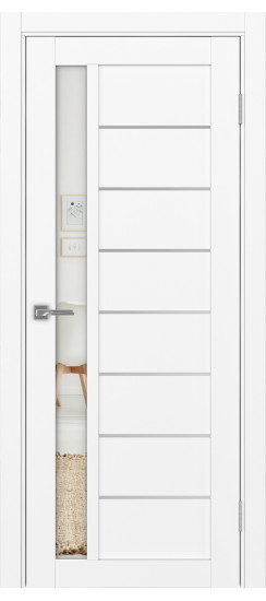 Турин_554АПП.21 молдинг алюм.хром.60  Белый снежный (стекло: Зеркало)