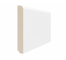 Плинтус 75*10*2070мм.  Белый лёд