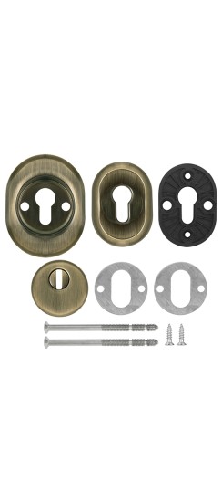 Броненакладка DEF.CRE/OV-set.9726 (DEF 9726) M6x90 врезная с чашкой AB-6 зелёная бронза