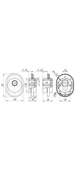 Броненакладка на ЦМ (от вырывания, 25 мм) ET/ATC-Protector 1-25GP-2 Золото box