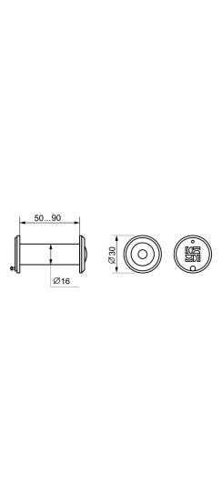 Глазок дверной, оптика пластик DV 3/90-50/Z (VIEWER 3 DVZ) GP золото