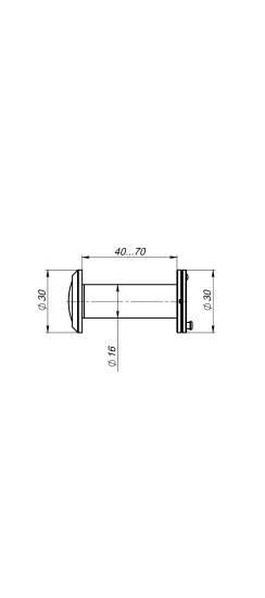 Глазок дверной, оптика пластик DV-1A/40-70 BL черный (кратно коробке 45 шт)
