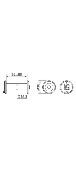 Глазок дверной, оптика пластик DV 1/60-35/Z/HD (VIEWER 1 DVZ) CP хром (подвес)