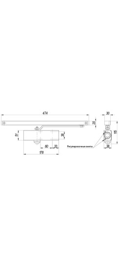 Доводчик дверной со скользящей тягой DCSLIDER45 (DCS-45) AL (алюминий)