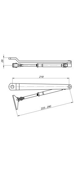 Тяга рычажная для доводчиков DCQ20-4 (40-80 кг) AL (алюминий)