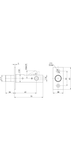 Задвижка врезная DB-PRO.860 (DB 860) CP (хром) 60мм