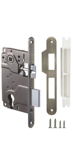 Корпус врезного замка c защёлкой METLH25-50 Box (LH 25-50) AB бронза