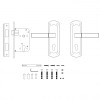 Замок цилиндровый с ручкой LOCKSET90.ORION.4585-3 (KIT P90 4585/3 ORION) SN/CP мат.никель/хром