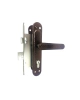 Замок врезной цилиндровый с защёлкой в комплекте с ручкой ЗВ4-72.03 (медь), 4 кл.