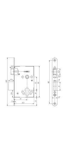 Корпус врезного замка ЗВ4.011