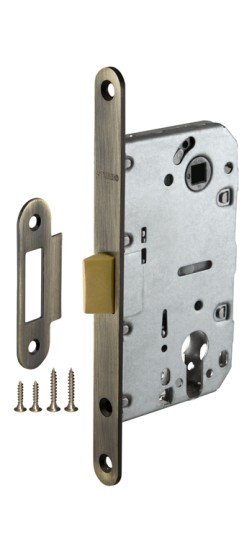 Корпус врезного замка c защёлкой PLASTP85C-50 (P85C-50) AB бронза