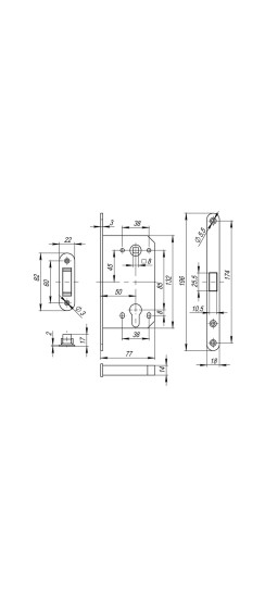 Корпус врезного замка MAGNM85C-50 (M85C-50) SSG сатинированное золото