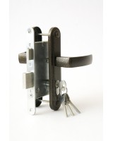 Замок врезной цилиндровый с защёлкой в комплекте с ручкой ЗВ4-3.05 (бронза), 4 кл.