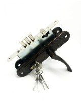 Корпус врезного замка с защелкой в комплекте с ручкой ЗВ4.009/17 (медь), 4 кл.