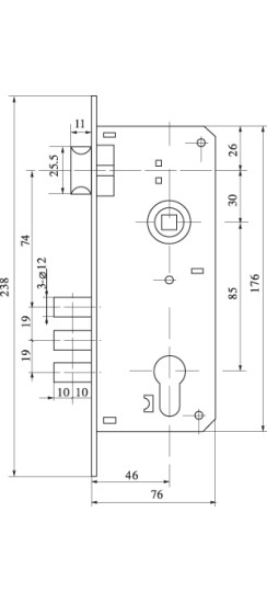 Замок цилиндровый с в комплекте с ручкой LOCKSET.9013 (SET F9011) SN/CP мат.никель