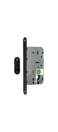 Замок межкомнатный магнитный под цилиндр Soft 11М BL, черный матовый /128:5968/