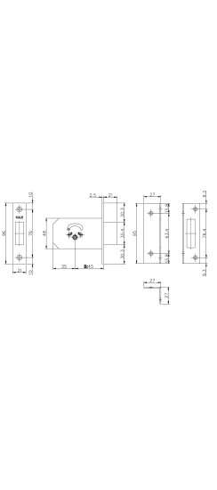 Замок врезной крестообразный 156/F (45 mm), 5 кл.