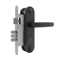 Замок врезной сувальдный с защёлкой в комплекте с ручкой ЗВ9.1-01 (серебро), 3 кл.