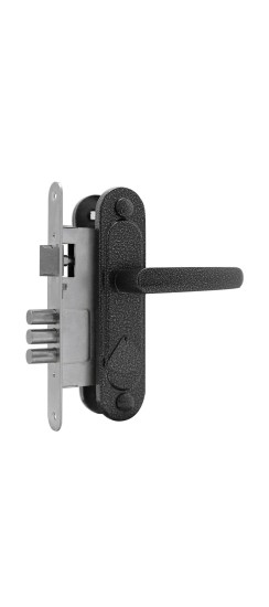 Замок врезной сувальдный с защёлкой в комплекте с ручкой ЗВ9.1-01 (серебро), 3 кл.