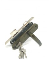 Замок врезной цилиндровый с защёлкой в комплекте с ручкой ЗВ7-70.4-02 (бронза), 5 кл.