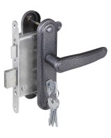 Замок врезной цилиндровый с защёлкой в комплекте с ручкой ЗВ4-3.03 (серебро), 4 кл.