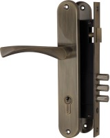 Замок цилиндровый с в комплекте с ручкой LOCKSET.9011 (SET F9011) AB бронза