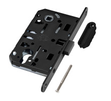 B06103.50.93.640 Корпус врезного замка магнитный под цил. (черный) MEDIANA POLARIS с отв. пл. (скин)