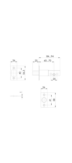 Замок врезной DK.002 BK SN мат.никель