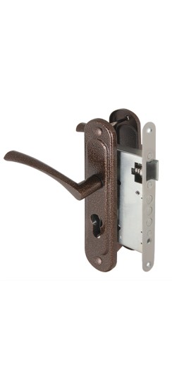 Корпус врезного замка с ручками на планке KIT А7-5555/3 W/B MOS