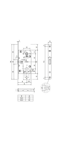 Корпус замка магнит. под цил. MEDIANA POLARIS B06103.50.FM.567 с отв. планк B02402.05 (белый)