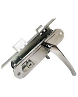 Замок врезной цилиндровый с защёлкой в комплекте с ручкой ЗВ4-70/07 (хром лак), 4 кл.